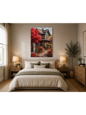 Rose Light Eski Ev Yapraklar Salon Ahşap Mdf Baskı Tablo Mdf Tablo