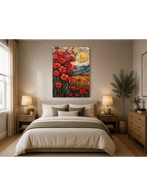 Rose Light Papatya Gökyüzü Motifiyle Duvar Dekoru Ahşap Mdf Baskı Salon, Yatak Odası, Çocuk Odası, Ofis Duvar Tablosu Mdf Tablo
