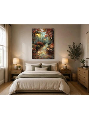 Rose Light Parkta Bank ve Aydınlatma Salon Ahşap Mdf Baskı Tablo Mdf Tablo