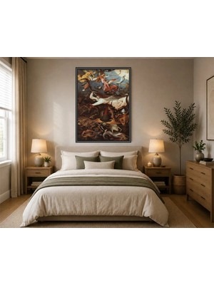Rose Light Ölüm ve Yargı Sahnesi Duvar Dekoru Ahşap Mdf Baskı Tablo Çerçeve Görünümlü Mdf Tablo
