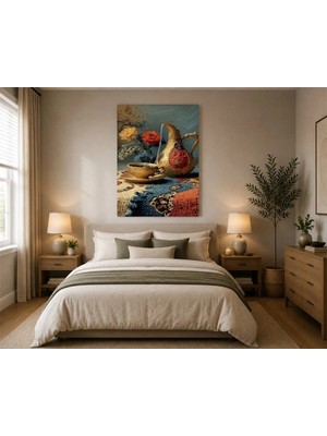 Rose Light Cezbe Kupası ve Kahve Fincanı Salon Ahşap Mdf Baskı Tablo Mdf Tablo
