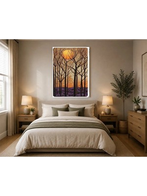 Rose Light Orman Manzarası Duvar Dekoru Ahşap Mdf Baskı Tablo Mdf Tablo