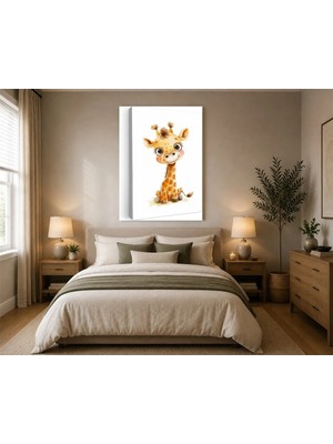 Rose Light Afrika Zürafi Çocuk Odası Ahşap Mdf Baskı Tablo Mdf Tablo