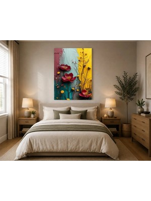 Rose Light Çiçekli Duvar Dekoru Ahşap Mdf Baskı Tablo Mdf Tablo