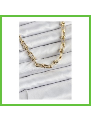 Bezos Pirinç Gold Renk Tifani Model Kadın Kolye Dmc