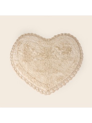 Evidea Soft Love Tufting Banyo Paspası - Ekru - 90X90 cm