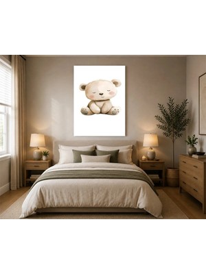 Rose Light Dudaklı Ayı Çocuk Odası Ahşap Mdf Baskı Tablo Mdf Tablo