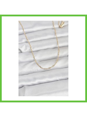 Bezos cm 14K Gold Renk Burgu Model 60 cm Kadın Kolye Dmc