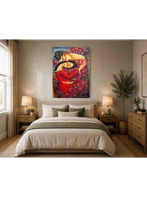 Rose Light Iki Figürün Sarılması Duvar Dekoru Ahşap Mdf Baskı Tablo Mdf Tablo
