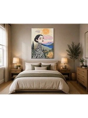 Rose Light Modern Sanat Eseri Kadın Duvar Dekoru Ahşap Mdf Baskı Tablo Mdf Tablo