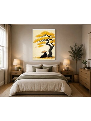 Rose Light Oturan Figür ve Sarmaşık Duvar Dekoru Ahşap Mdf Baskı Tablo Mdf Tablo