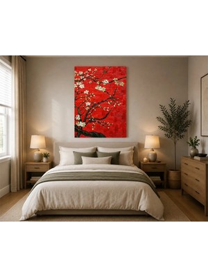 Rose Light Kiraz Ağacı Çiçeği Duvar Dekoru Ahşap Mdf Baskı Tablo Mdf Tablo