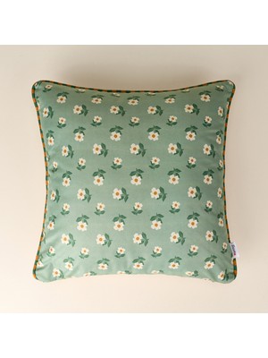 Evidea Soft Aster Kırlent - Yeşil / Hardal - 45X45 cm