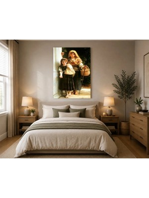 Rose Light Iki Kızın Portresi Salon Ahşap Mdf Baskı Tablo Mdf Tablo