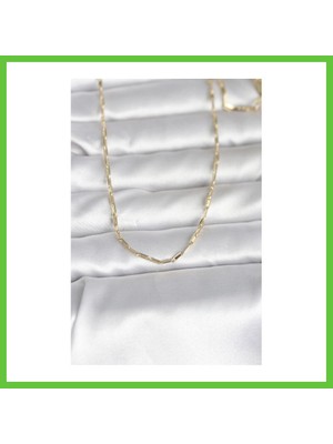 Bezos cm 14K Gold Renk Ince Ataç Zincir Model 60 cm Kadın Kolye Dmc