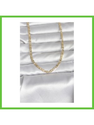 Bezos cm 14K Gold Renk Lazer Kesim Zincirli Model 60 cm Kadın Kolye Dmc