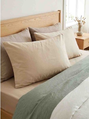 Collessia Home 2 Adet %100 Pamuk Saten Yastık Kılıfı 50X70 cm - 83 Tel Dokuma Düz Kapaklı 1 Çift 2 Adet