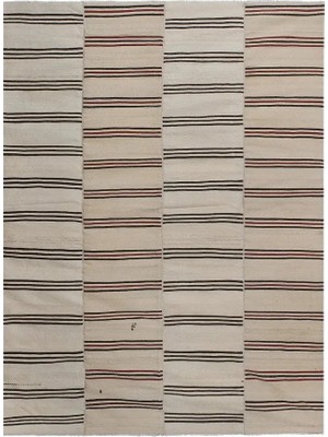 Etnik Bulvar Yün Bej El Dokuması Kilim 275 x 375 cm