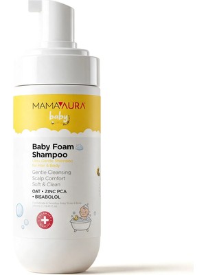 Mamaaura Ultra Hassas Bebek Vücut ve Saç Köpük Şampuanı - Baby Foam Shampoo 250 ml