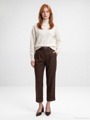 Dilvin 73233 Kıvrık Paça Kemerli Pantolon