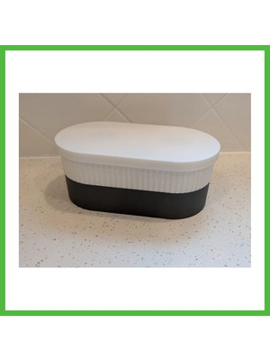 Bezos 3D Baskı Iki Rulo Tuvalet Kağıdı Saklama Kutusu Kapaklı Çizgili Banyo Organizeri Minimalist - Beyaz Kapak Arz