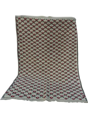 Etnik Bulvar Yün Beyaz El Dokuması Kilim 179 x 245 cm