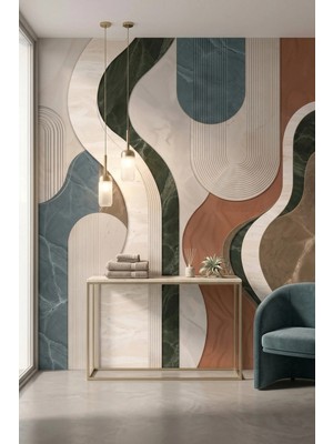 Dreamwall Velora Ritmi- Renk Geçişli Dalga Desenli Tek Parça Tekstil Duvar Kağıdı