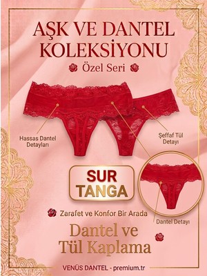 Ikili Sur Tanga Kırmızı -Paket Içeriği 3'lü