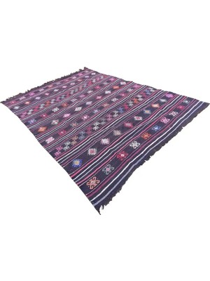 Etnik Bulvar Yün Pembe El Dokuması Kilim 211 x 285 cm