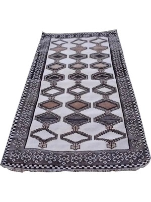 Etnik Bulvar Uşak Yün Siyah El Dokuması Halı 103 x 200 cm