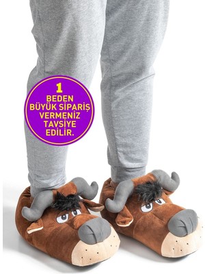 Twigy Süper Boğa Erkek Hayvanlı Panduf Kahverengi 41/46