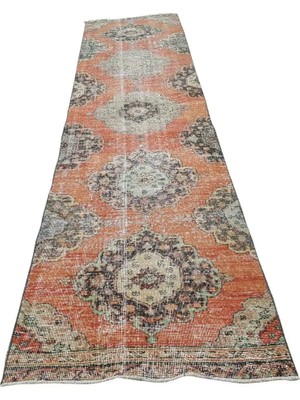 Etnik Bulvar Yün Turuncu El Dokuma Yolluk 89 x 391 cm