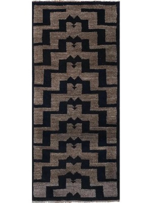 Etnik Bulvar Yün Bej El Dokuması Halı 85 x 195 cm