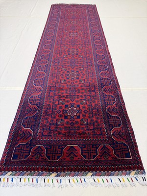El Dokuma Yolluk Afgan Halı Hamyap  Desenli Kök Boya 85  x 292  cm