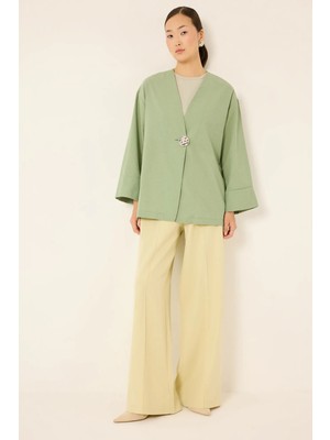 Touche Prive Naturel Dokulu Kimono Ceket