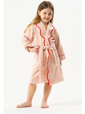 Motif Tekstil Mini Bisous Çocuk Bornozu Pamuklu Kroşeta Detaylı