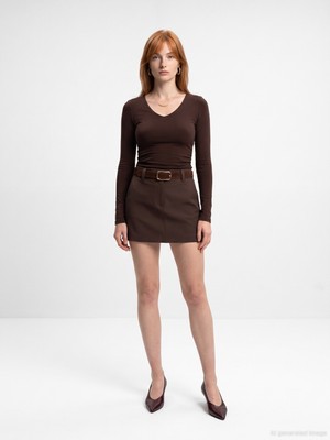 Dilvin 33215 Sıcak Tutan V Yaka Bra-Free Top