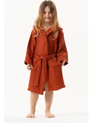 Motif Tekstil Mini Joone Waffle Pike Çocuk Bornozu %100 Pamuk