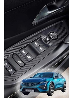 Mythriva Peugeot 408 ile Uyumlu Iç Trim Folyo Kaplama Set Mat Karbon Siyah