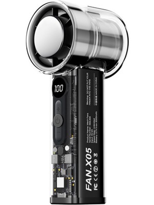 Str Store Dijital Ekranlı USB Şarjlı Güçlü Taşınabilir El Fanı