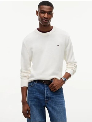 Tommy Hilfiger Tommy Hılfıger Erkek Marka Logolu Şık Görünüşlü Kış Kullanımına Uygun Bbeyazz Kazak DM0DM21787 Ybh