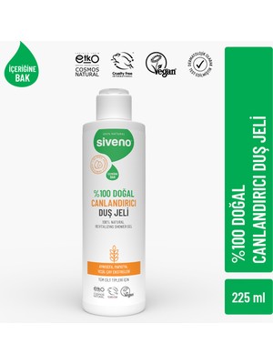 Siveno %100 Doğal Duş Jeli Canlandırıcı Sebum Dengeleyici Vegan 225 ml