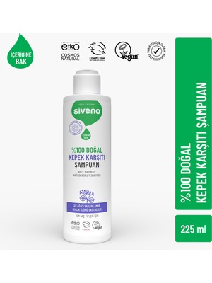 Siveno %100 Doğal Kepeğe Karşı Etkili Şampuan Yağlı Saçlar Için Çay Ağacı Özlü 225 ml