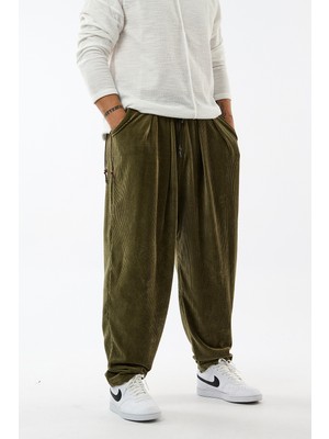 Cocopelli Kadife Pileli Haki Jogger Erkek Pantolon COC3626