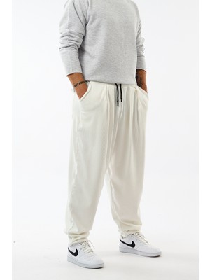 Cocopelli Kadife Pileli Beyaz Jogger Erkek Pantolon COC3628
