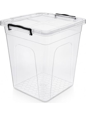 Myg Plus Derin Erzak Saklama Kabı Kapaklı, Kilitli Klipsli Saklama Kutusu, Bpa Free, Çok Amaçlı Kiler, Mutfak ve Ev Düzenleme Kutusu, Şeffaf Plastik Organizer, 20 Litre