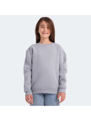 Slazenger Logan Unisex Çocuk Taş Gri Sweatshırt