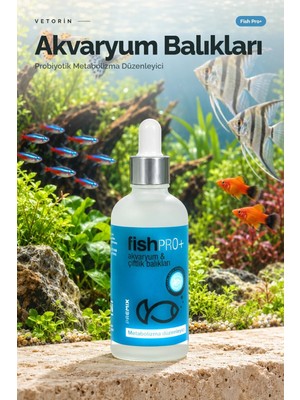 Vetorin Fish Pro+ Probiyotikli Metabolizma Düzenleyici 100 ml Akvaryum ve Çiftlik Balıkları İçin Etkili Destek