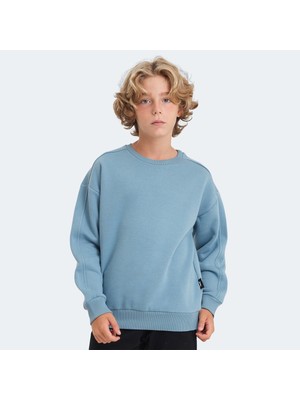Slazenger Logan Unisex Çocuk Mavi Sweatshırt ST24WC011-440