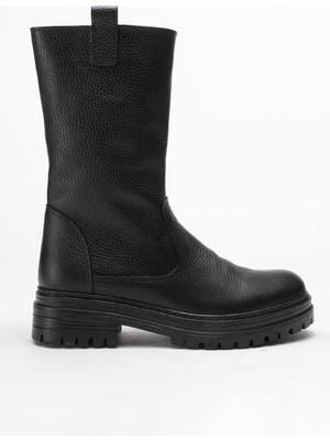 Ataköy Kadın Hakiki Deri Kalın Taban Mid-Calf Bot - PYZ888-SIYAH Floter